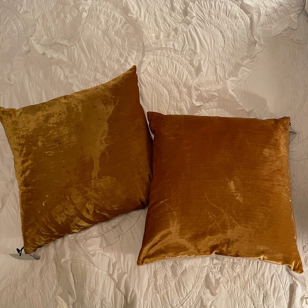 Crushed velvet west elm pillows + inserts